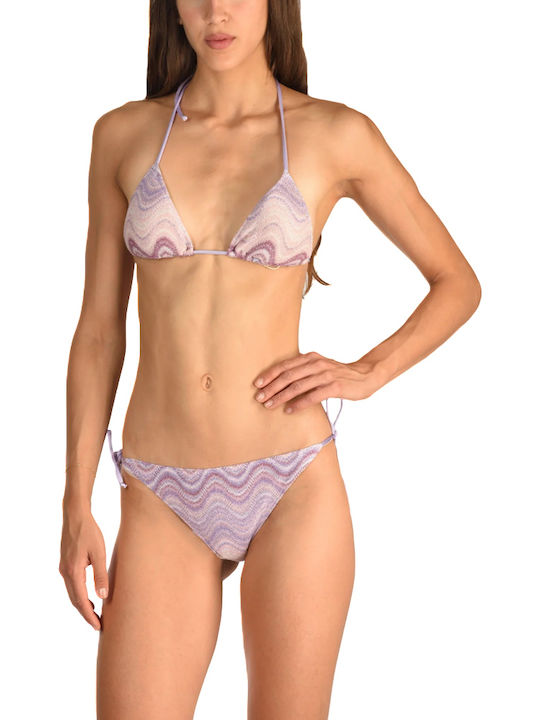 Leah Rachel Bikini Τριγωνάκι Λευκο- Μωβ- Ροζ