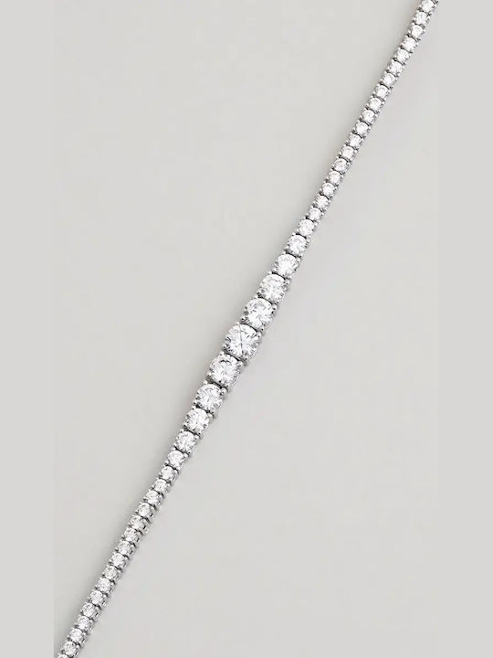 Women's Gold Plated Silver Bracelet with Zircon 19cm