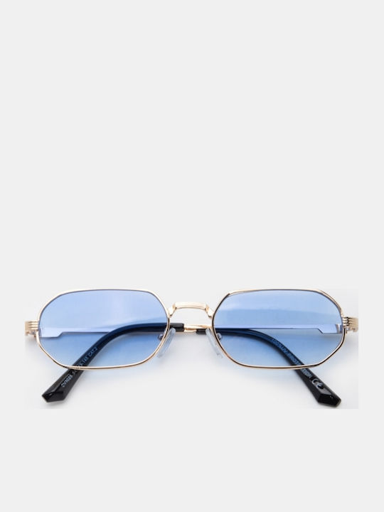 Luigi Unisex Sunglasses with Blue Metallic Frame and Blue Lens 4842506