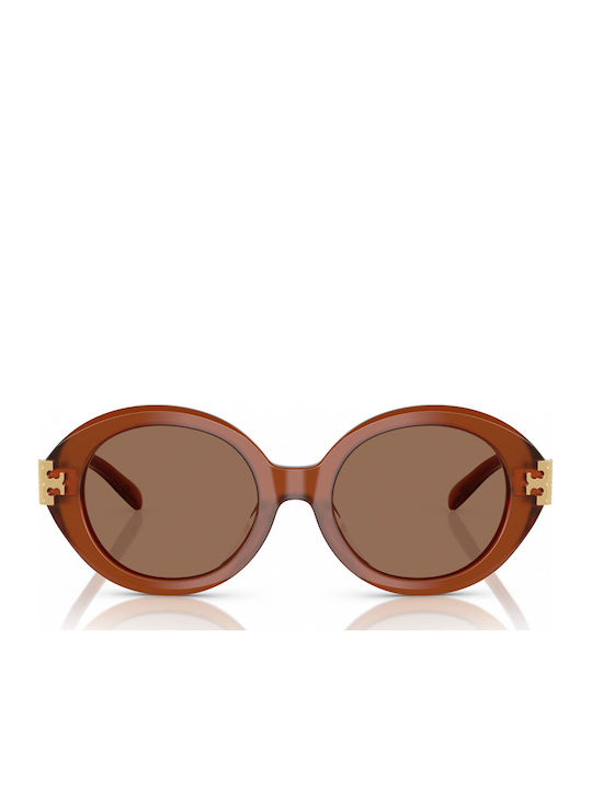 Tory Burch Дамски Слънчеви Очилa с Кафяви Пластмасови Рамки и Кафяви Стъкла