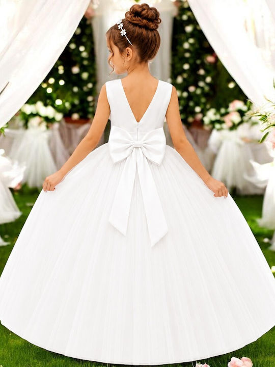 Kinderkleid Ärmellos Für Blumenmädchen Weiß