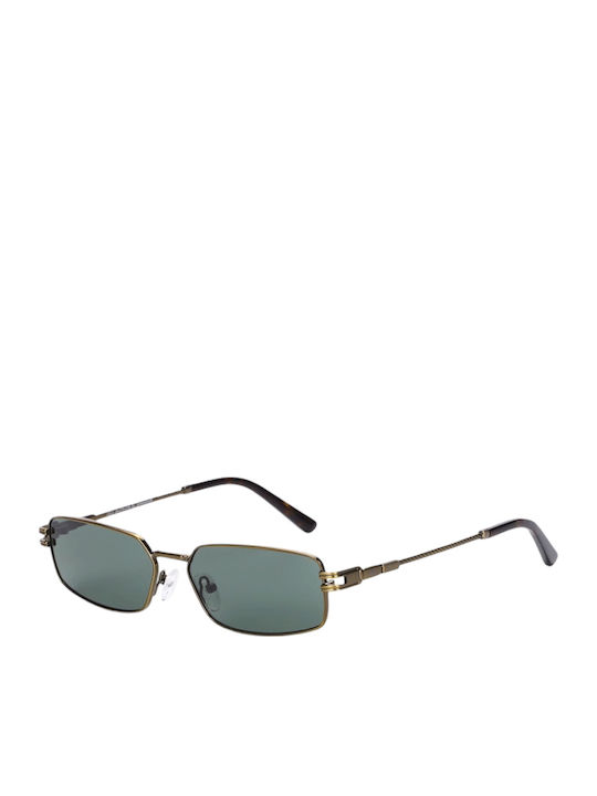 JohNocera Unisex Sunglasses with Gold Metallic Frame and Green Lens JN-lilli-c06