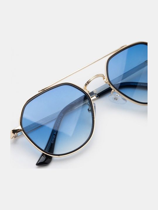 Luigi Unisex Sunglasses with Light Blue Metallic Frame and Light Blue Lens 4869630