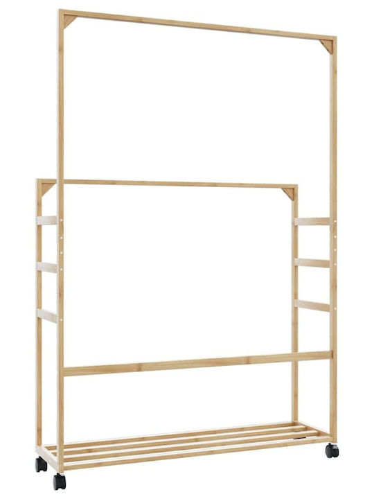vidaXL Teleskopischer Boden Kleiderständer aus Bambus Braune 90x35x155cm