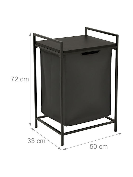 Relaxdays Coș de Rufe Metalic 72x33x50cm Negru