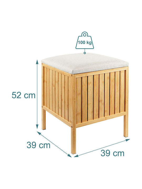 Relaxdays Laundry Basket Wooden 52l 52x39x39cm Brown
