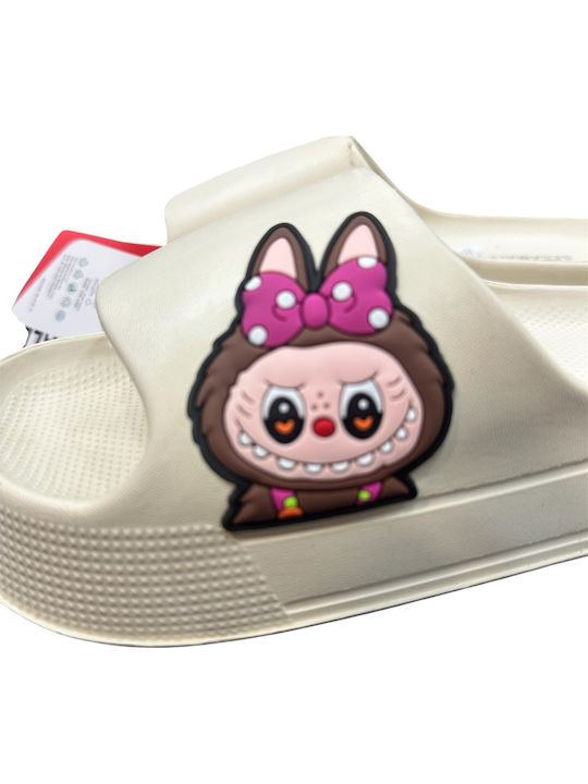 Flip Flops With Platforms In Beige Colour