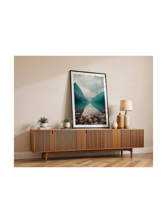 Poster Lake Pst25111 40cm X 50cm Premium Black Wooden Frame