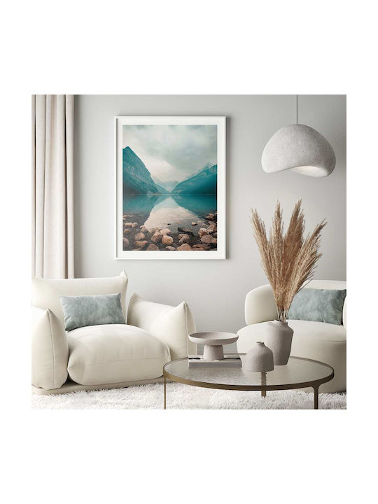 Poster Lake Pst25111 40cm X 50cm Premium Black Wooden Frame