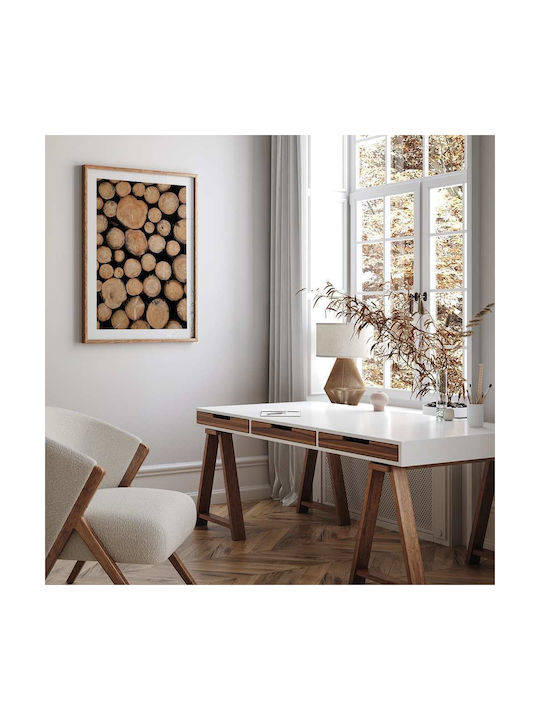 Poster Logs Pst25112 40cm X 50cm Premium Μαύρο Ξύλινο Κάδρο