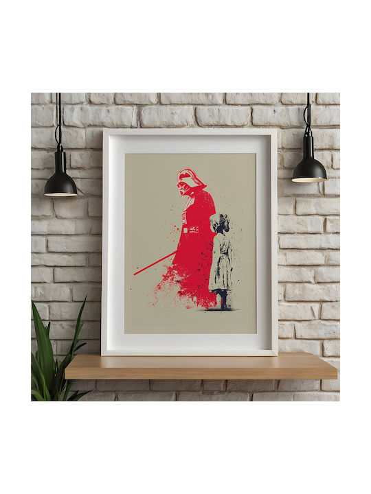 Poster Star Wars Darth Vader Banksy Art Mv304 40cm X 50cm Premium Black Wooden Frame