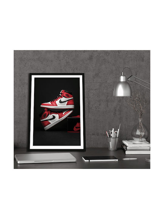 Poster Chicago Sneakers Snk153 40cm X 50cm Premium Black Wooden Frame