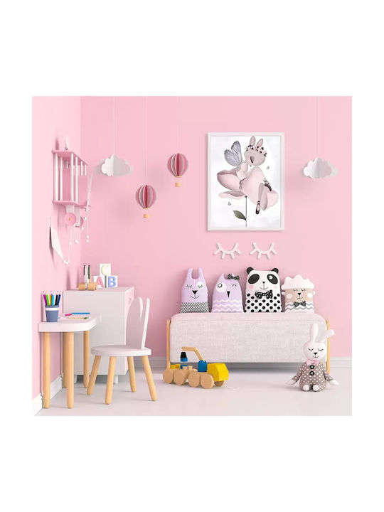 Kids Wall Art Fairy with Black Wooden Frame 40x50cm