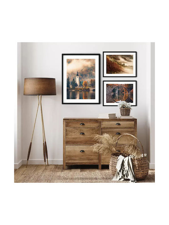 Poster Foggy Scenery Pst25124 40cm X 50cm Premium Μαύρο Ξύλινο Κάδρο