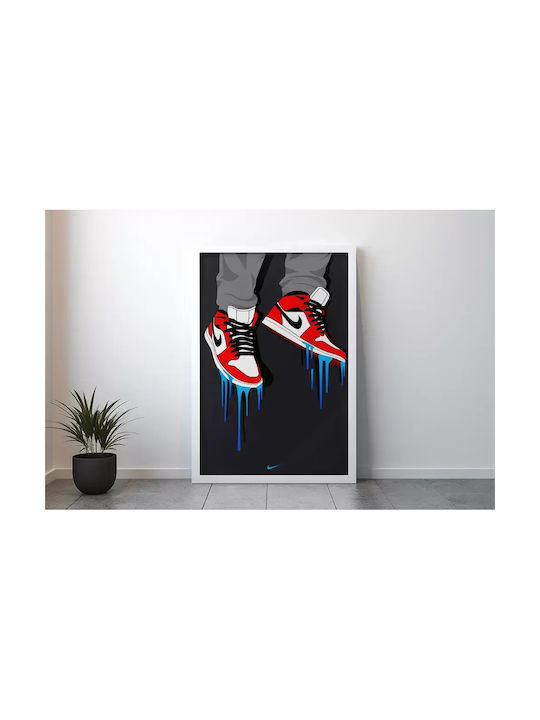 Poster Chicago Sneakers Snk126 40cm X 50cm Premium Black Wooden Frame
