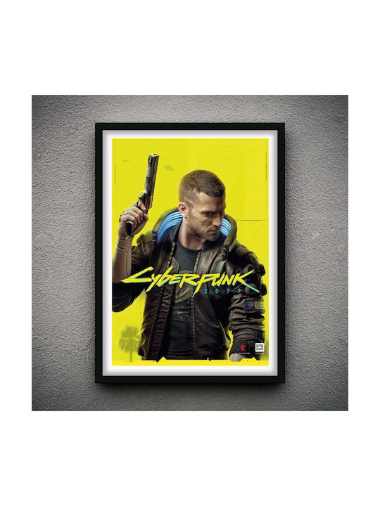 Gaming Poster Cyberpunk Gm2304 40cm X 50cm Premium Μαύρο Ξύλινο Κάδρο