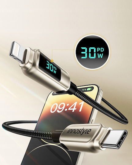 Innostyle USB-C Мъжки към Lightning Кабел 30W Златист 1м DP-CL301TG