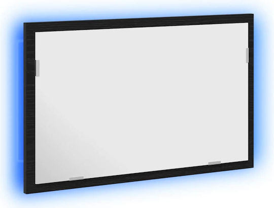 vidaXL Bathroom Mirror Led 60x37cm Black