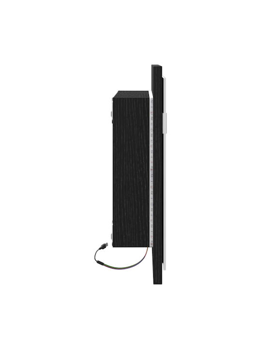 vidaXL Oglindă de Baie cu Lumini LED 60x37 cm Neagră