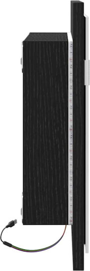 vidaXL Bathroom Mirror Led 60x37cm Black