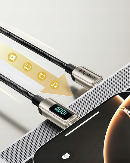 Innostyle USB 2.0 Cable USB-C male - USB-C / USB-A 100W Χρυσό 1m DP-CC1001TG
