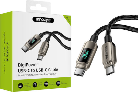 Innostyle USB 2.0 Cable USB-C male - USB-C / USB-A 100W Χρυσό 1m DP-CC1001TG