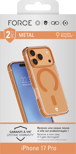Force Case Husa Iphone 17 Pro Magsafe Cadru Metalic Antisoc 2m Premium Portocalie