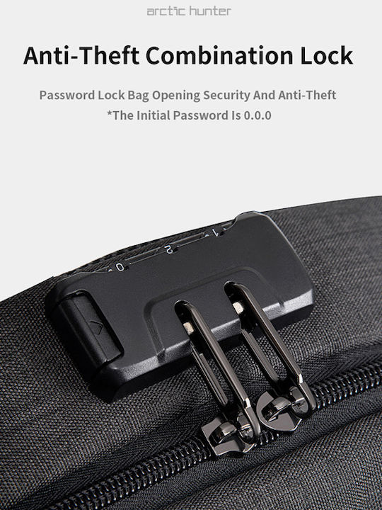 Golden Wolf Wasserdichte Rucksack für Laptop 15.6" mit USB-Anschluss in Schwarz Farbe GB00375-BK