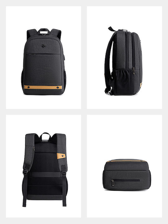 Golden Wolf Wasserdichte Rucksack für Laptop 15.6" mit USB-Anschluss in Schwarz Farbe GB00375-BK