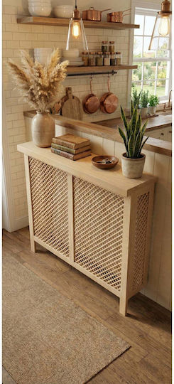 SteweHome Radiator Cover From Solid Wood Beige 76x18x79 cm