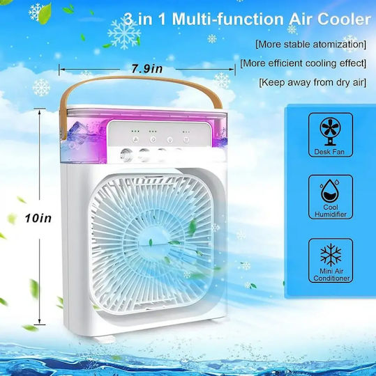 Spring SDS-21148 Ανεμιστηράκι USB με Νερό και Φωτισμό 5W Λευκό
