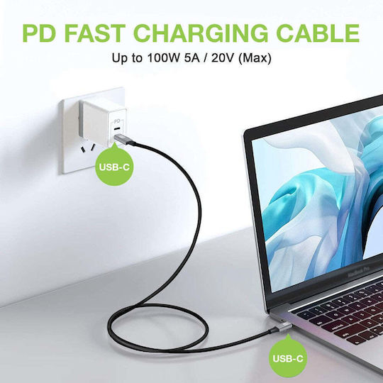 Techly Icoc USB 3.2 Cable USB-C Male - USB-C 100W PD Black 1m MUSB322-CM-010