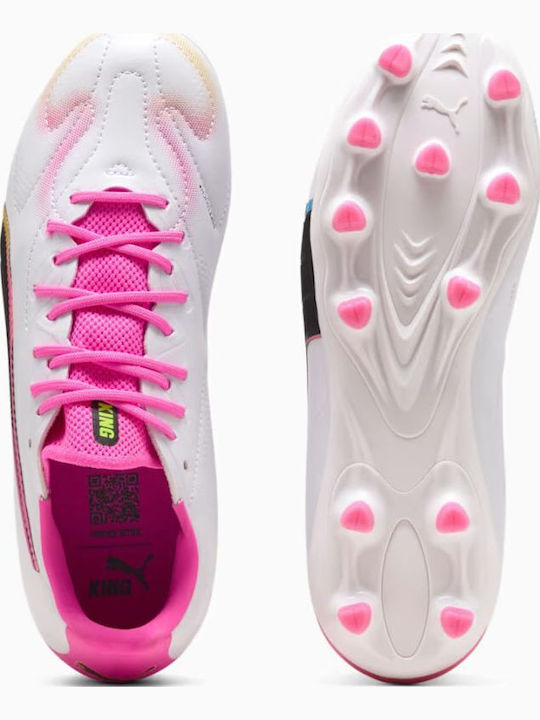 King 20 Match Jr FG/AG Kids Soccer Cleats with Molded Outsole White