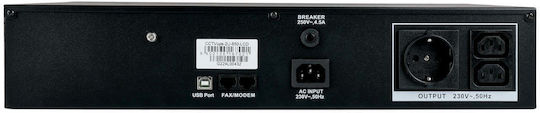 MPL 2U-2000-LCD UPS Line-Interactive 2000VA 1200W με 2 Πρίζες
