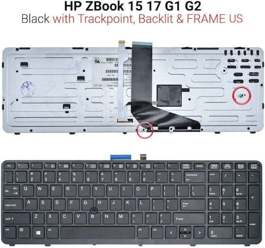 HP Laptop Keyboard for Zbook 15 17 G1 G2 with Backlit and English (UK) Layout in Black Color K446