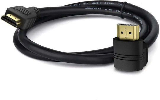 Techly HDMI 2.0 Premium High Speed 4K 60Hz HDR Angle (90°) HDMI Cable HDMI Male - HDMI Male 1m Black
