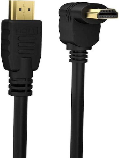 Techly HDMI 2.0 Premium High Speed 4K 60Hz HDR Angle (90°) HDMI Cable HDMI Male - HDMI Male 1m Black