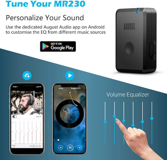 August International MR230 Bluetooth 4.2 Receiver / Transmitter με θύρα εξόδου 3.5mm Jack