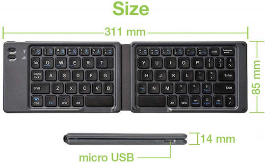 Techly ICTB1208F Wireless Bluetooth Keyboard Only English US