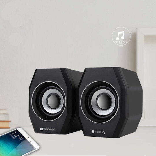 Techly SP-320STy Computerlautsprecher 2.0 mit Leistung 6W in Schwarz Farbe