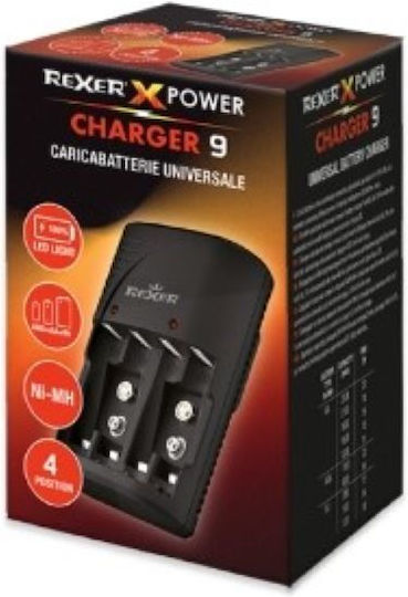 Rexer Batterieladegerät Ni-Cd/Ni-MH Größe AA/AAA/9V RXBAC01