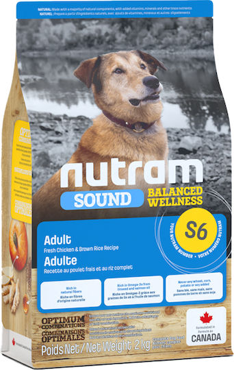 Nutram S6 Sound Balanced Wellness 2kg Dry Dog Food for Adult Dogs with Brown Rice and Chicken