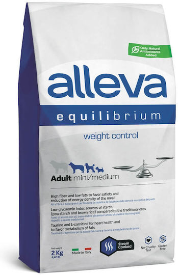 Alleva Equilibrium Weight Control 2kg Ξηρά Τροφή Διαίτης για Ενήλικους Σκύλους Μικρόσωμων & Μεσαίων Φυλών με Κοτόπουλο και Ψάρια