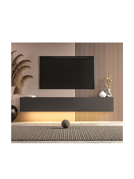 TV Stand with LED Lighting Gray L180xD31xH28cm