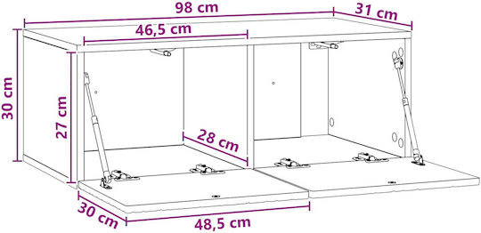 TV Stand White 98x31x30cm