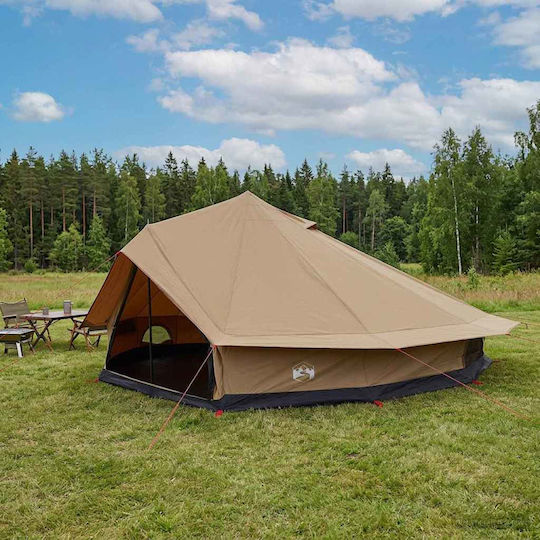 vidaXL Σκηνή Camping Teepee Καφέ 348εκ.