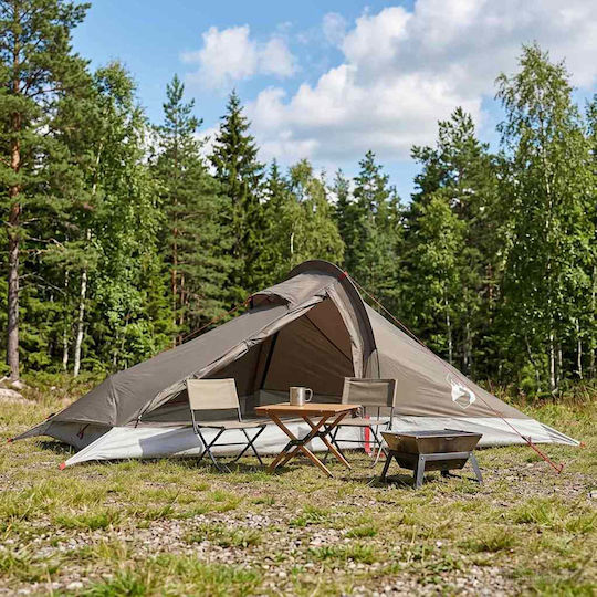 vidaXL Camping Tent Brown 4 Seasons for 2 People 246x146x100cm