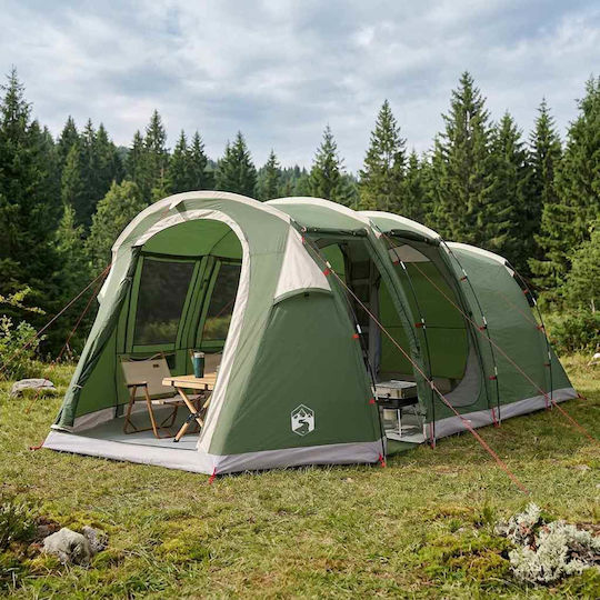 vidaXL Tunnel Camping Tent Tunnel Green 505x330x204cm