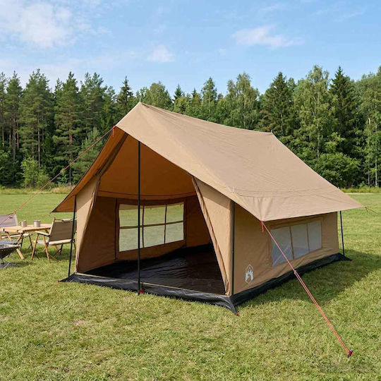 vidaXL Καταφύγιο Τέντας Σκηνή Camping Teepee Καφέ 4 Εποχών 340x246x210εκ.