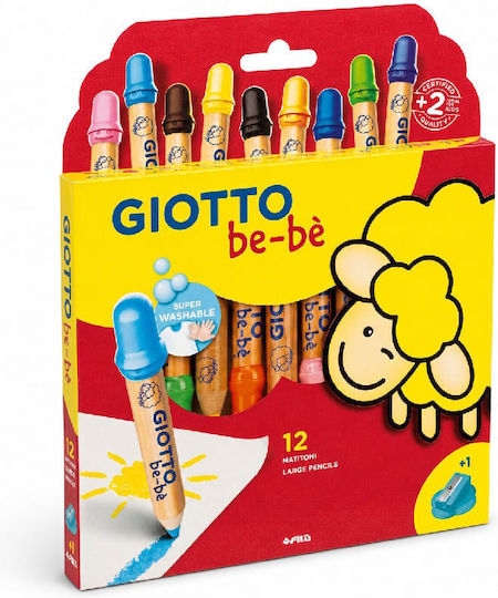 Giotto Bebe Σετ Κηρομπογιές με 12 Χρώματα